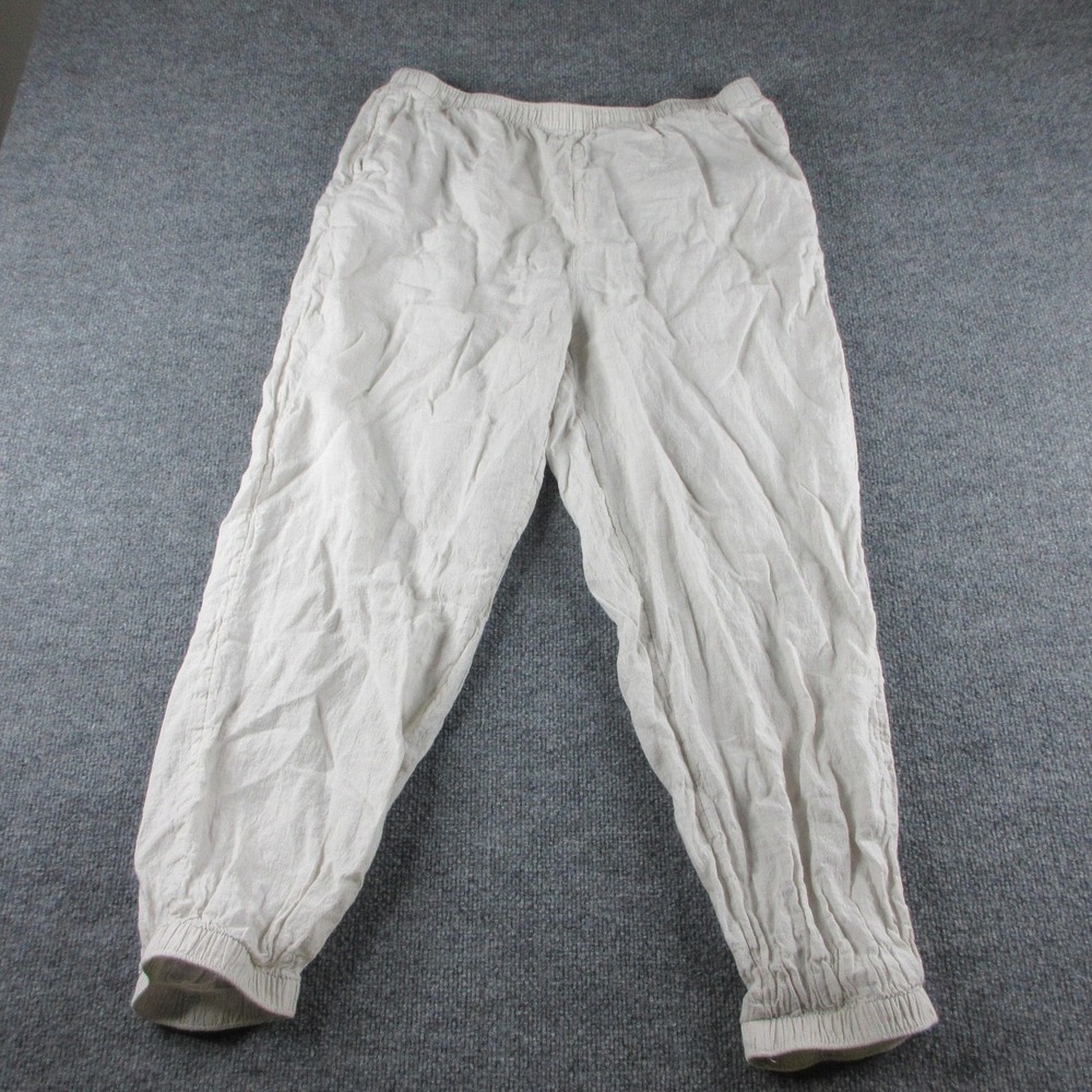 Joie Jogger‎ Pants Womens XL White Linen Elastic Waist Cuffed Lightweight Casual